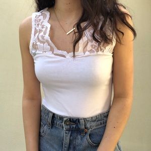 White Lacy Tank Top
